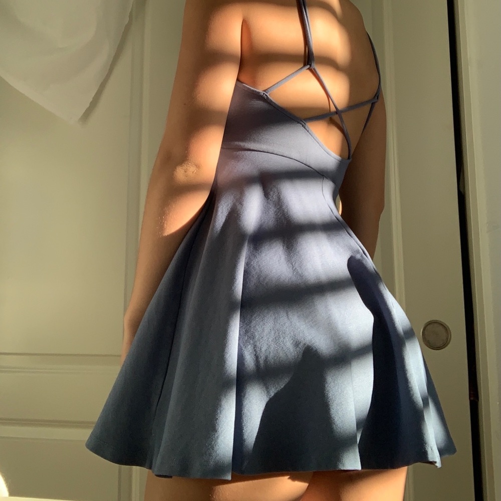Blue flowy dress
